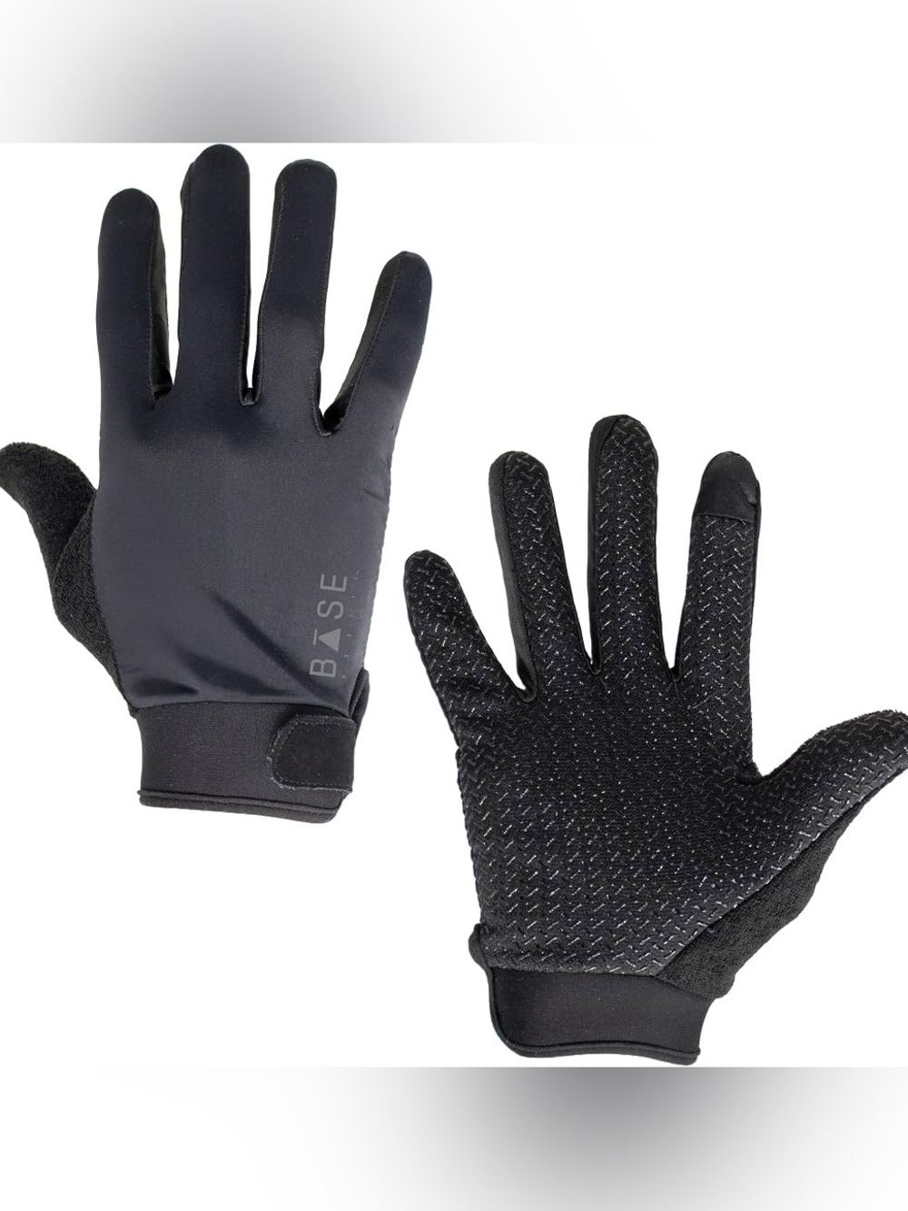 BĀSE Black Athletic Workout Gloves | Non-Slip Grip & Touchscreen Compatible